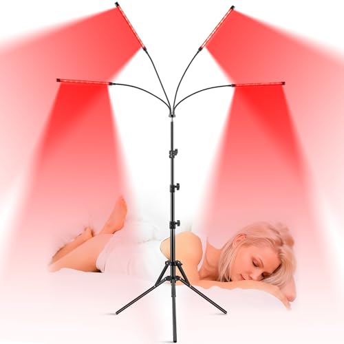 Zrwuldu Rotlichtlampe mit Ständer,120 LEDs Infrarotlampe mit Timer, 660nm & 850nm Rotlichtlampe Infrarotlicht, 4 Köpfe Rotlicht Infrarotlampe für Gesicht, Hals, Rücken und Haustiere,Rotlicht Zrwuldu Rotlichtlampe mit Ständer,120 LEDs Infrarotlampe mit Timer, 660nm & 850nm Rotlichtlampe Infrarotlicht, 4 Köpfe Rotlicht Infrarotlampe für Gesicht, Hals, Rücken und Haustiere,Rotlicht von Zrwuldu