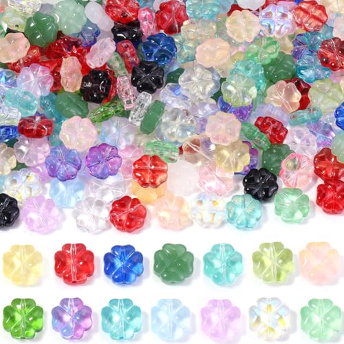 Vier Blatt Blume Perlen 100 Stück Acryl Blume Form Glas Perlen DIY handgefertigt von Zsail