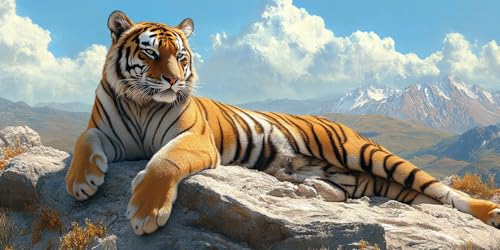 5D Diamond Painting Erwachsene, Tiger Diamant Painting Bilder Landschaft Diamond Painting Groß XXL 60x120cm, Full Drill Cross Stickerei Malerei Kits für Home Fzimmer Wand Dekoration Geschenke -2065 von Zsccvzlu