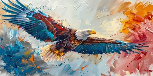 adler Malen Nach Zahlen Erwachsene Groß (30X60CM Rahmenlos), Farbe Malen Nach Zahlen Kinder AnfäNger DIY Handgemalt öLgemäLde Kit, Acrylfarben mit 3 Set Pinseln, für Room Zimmer Deko Aesthetic, Gift von Zsccvzlu