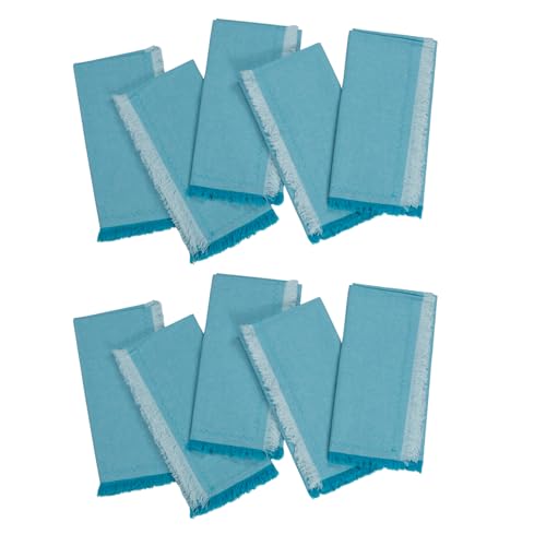 Stoffservietten 10er Set 46 x 46cm Baumwolle Waschbar Wiederverwendbare mit Fransen Weiche Servietten Stoff Tischsets Küche Tischdekoration für Hochzeit Geburtstag Weihnachten Partys (Kornblumenblau) Stoffservietten 10er Set 46 x 46cm Baumwolle Waschbar Wiederverwendbare mit Fransen Weiche Servietten Stoff Tischsets Küche Tischdekoration für Hochzeit Geburtstag Weihnachten Partys (Kornblumenblau) von Zscendence