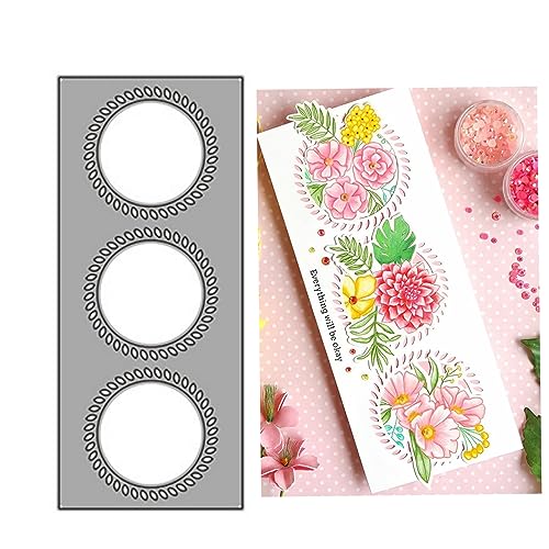 Kreis Hintergrund Rahmen Stanzformen für Kartenherstellung, Metall Stanzformen Prägepapier Stanzformen für Scrapbooking DIY Album Kartenherstellung Supplies von Zshyocta