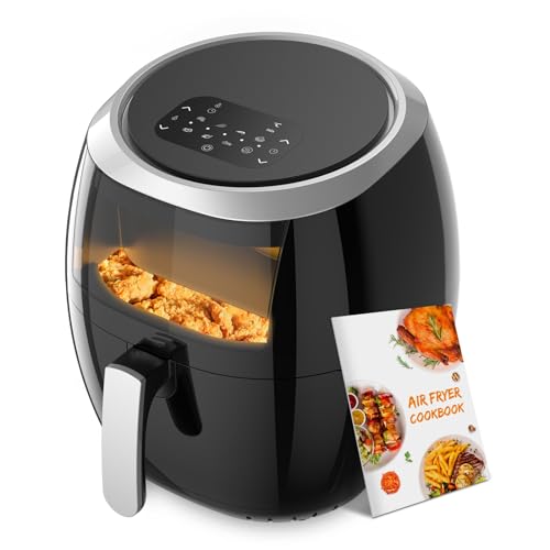 Heißluftfritteuse 8 Programme 8L Heißluftfritteuse xxl ölfrei 1800W, fritteuse Airfryer mit Rezeptbuch auf Deutsch, einstellbare Temperaturregelung (XX-Large) von Zstar