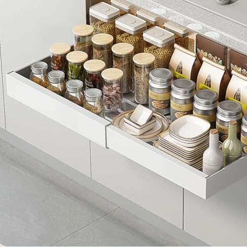 Teleskopschublade, Ausziehbare Schubladen Organizer KüChe, Kohlenstoffstahl KüChenorganizer, Pull Out Cabinet Organizer, Ausziehbarer Schrank Organizer für KüChenschräNke, 32-52cm B x 42cm T x 7.5cm H Teleskopschublade, Ausziehbare Schubladen Organizer KüChe, Kohlenstoffstahl KüChenorganizer, Pull Out Cabinet Organizer, Ausziehbarer Schrank Organizer für KüChenschräNke, 32-52cm B x 42cm T x 7.5cm H von Zstar
