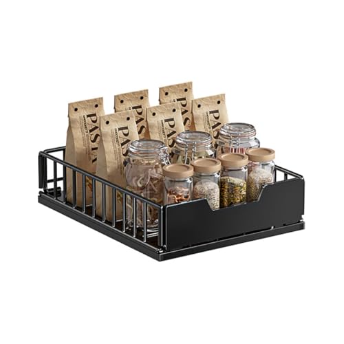 Teleskopschublade Ausziehbare Schublade Küche Schrank Organizer Küche Schubladen mit Na-no-Klebefolie und Schrauben Gewürzregal Schubladenauszug für Küchenschränk Auszug Organizer, 30B x 40T x 18H cm von Zstar