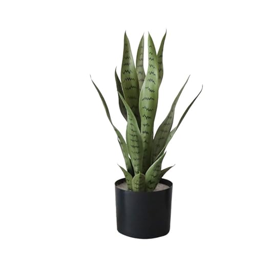 Zstar Kunstpflanze Sansevieria, 50cm Künstliche Schlangenpflanze im Topf, Tropische Zimmerpflanze Groß Kunstpflanzen Deko für Zuhause, Wohnzimmer, Schlafzimmer, Büro, Garten,Grün von Zstar