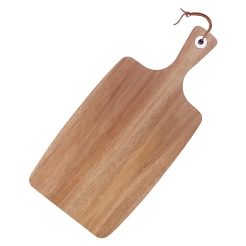 Zstar Servierbrett Holz, Akazie Holzschneidebrett mit Griff, Pizzateller Schneidbrett aus Holz, Natur Tablett für Pizza, Brot, Steak, 42x20x1.5cm von Zstar