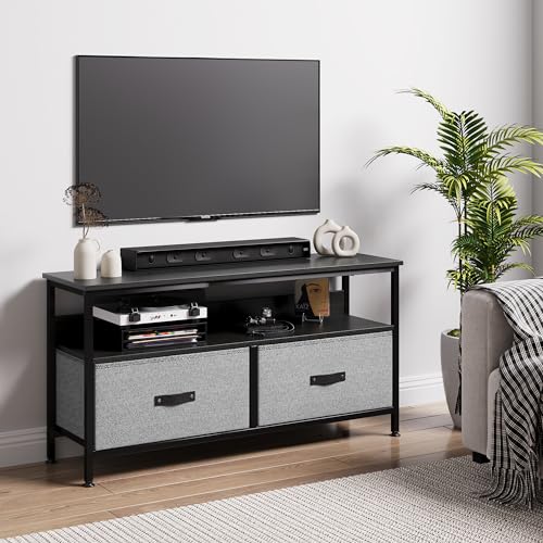 Zstar TV-Ständer Kommode mit 2 Schubladen, Entertainment Center für 50-Zoll Fernseher, Verstellbare Füße Metallrahmen Komodenschrank für Wohnzimmer,Flur,Schlafzimmer Dekor Zstar TV-Ständer Kommode mit 2 Schubladen, Entertainment Center für 50-Zoll Fernseher, Verstellbare Füße Metallrahmen Komodenschrank für Wohnzimmer,Flur,Schlafzimmer Dekor von Zstar