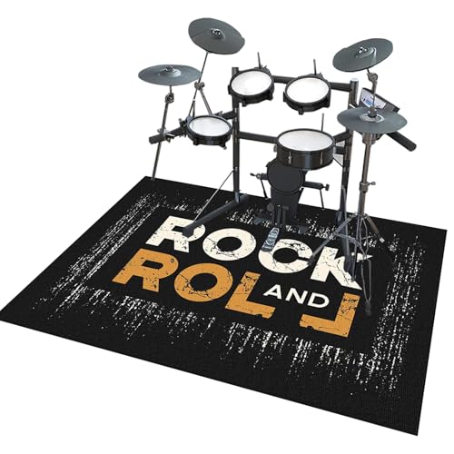 Zteiuqx Schlagzeug Teppich, rutschfest Drum Teppich Matte Innen und Außen, Schallschutz Akustik Teppich Schallschutzteppich, Elektronisches Jazz Schlagzeug Kit für Bass Snare Drum 210 x 180 cm von Zteiuqx