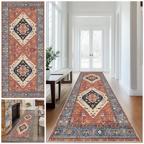 Zteiuqx rutschfeste Maschinen Waschbare Fußmatte Teppich Läufer Flur Lang Schmutzfangmatte 80 x 450 cm Teppichläufer Flur rutschfest Küchenteppich Läufer für Eingang Küche Schlafzimmer Wohnzimmer von Zteiuqx