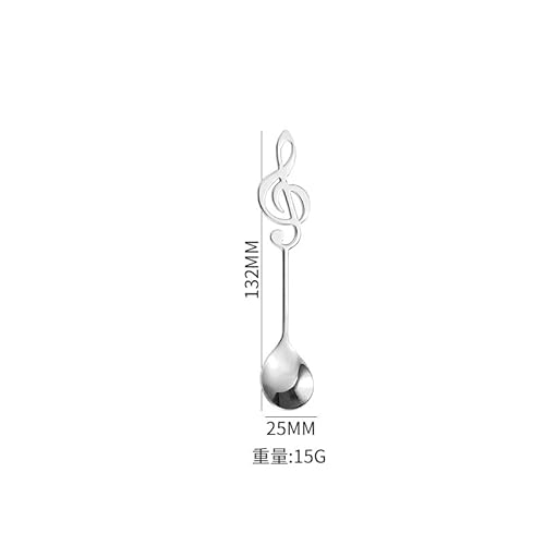 Ztolbriy Kaffeelöffel Set 4 Stück – Dessertlöffel mit Musiknote Design, kleine Löffel aus Edelstahl, Musik Geschenk für Kaffee, Tee, Eis & Zuhause – Silber Ztolbriy Kaffeelöffel Set 4 Stück – Dessertlöffel mit Musiknote Design, kleine Löffel aus Edelstahl, Musik Geschenk für Kaffee, Tee, Eis & Zuhause – Silber von Ztolbriy