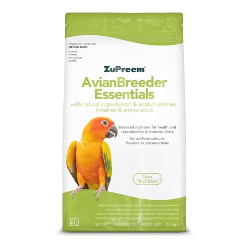 ZuPreem Essentials Breeder Futtermittel für mittelgroße Vögel, geeignet für die Zucht von Agapornis, NINFA-Nymphensittich, kleine Cotorras und argentinische Cotorras, 18 kg ZuPreem Essentials Breeder Futtermittel für mittelgroße Vögel, geeignet für die Zucht von Agapornis, NINFA-Nymphensittich, kleine Cotorras und argentinische Cotorras, 18 kg von ZuPreem