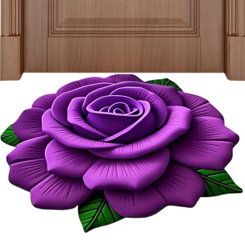 Zuasdvnk Badteppich, Blumenmuster, weich, saugfähig, Raumdekoration für Dusche, Schlafzimmer, Küche, Waschtisch, Boden, WC, WC von Zuasdvnk
