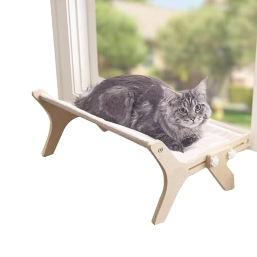 Zuasdvnk Fensterbank, Katzen-Sitzstange, doppelseitige Sicherheitsregale, Holz-Bettbezug, maschinenwaschbar, Haustierbedarf, Fensterruhe für alle Jahreszeiten Zuasdvnk Fensterbank, Katzen-Sitzstange, doppelseitige Sicherheitsregale, Holz-Bettbezug, maschinenwaschbar, Haustierbedarf, Fensterruhe für alle Jahreszeiten von Zuasdvnk