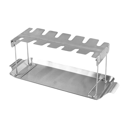 Zuasdvnk Hähnchenschenkel-Gestell für Smoker, Hähnchentrommelständer | Edelstahl, antihaftbeschichtet, spülmaschinenfest, Grillflügelhalter für Ofen, Rasen, Garten, Terrasse von Zuasdvnk