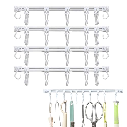Zuasdvnk Küchenschiene mit Haken, Utensiltrack - Unter Kabinettshaken für Utensilien - Klebstoff ohne Bohrspatel Speicher, Platzsparen für Löffel, BBQ Tool Zuasdvnk Küchenschiene mit Haken, Utensiltrack - Unter Kabinettshaken für Utensilien - Klebstoff ohne Bohrspatel Speicher, Platzsparen für Löffel, BBQ Tool von Zuasdvnk