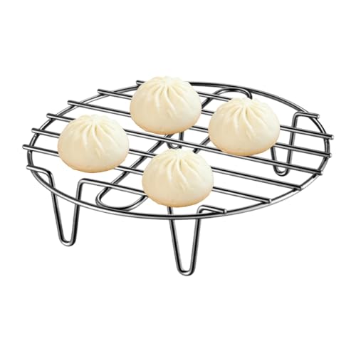 Zuasdvnk Rundes Grillrost, Antihaft-Gitter für Ofengrill, Edelstahl Antihaft-Grill-Dampfgarer-Gestell zum Kochen Backen von Zuasdvnk