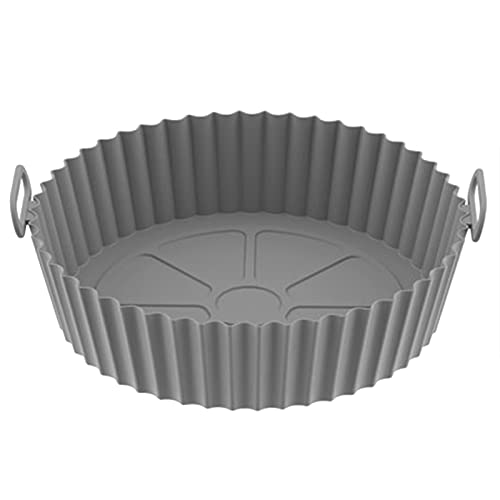 Zuasdvnk Silikon-Luftfritteusentopf – rundes Silikon-Luftfritteusen-Einsatz-Zubehör – Lebensmittelqualität Air Fryer Liners Zubehör, Ersatz von Pergamentpapiereinlagen für Luftfritteusen-Ofenzubehör von Zuasdvnk