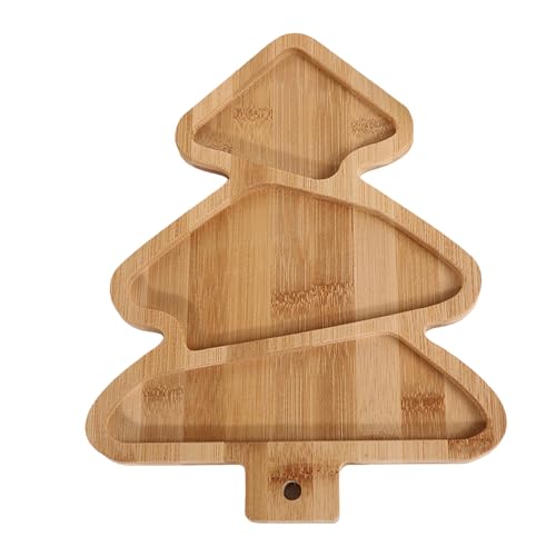 Zuasdvnk Weihnachtsbaum-Speiseteller,Weihnachts-Charcuterie-Brett - Mehrzweck-Weihnachtsessen-Tablett Weihnachts-Vorspeiseteller,Wiederverwendbare Weihnachtsbaum-Teller, Brot-Holzteller für Käse, von Zuasdvnk