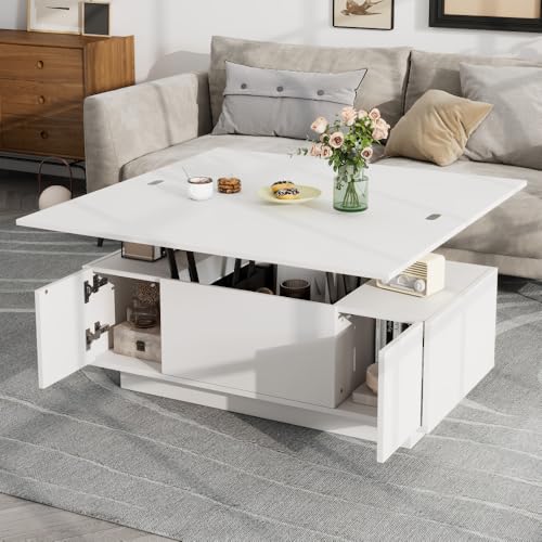 Zubaliya Moderner Couchtisch mit doppeltem Hebemechanismus, versteckter Stauraum - Tragfähigkeit bis 50 kg Zubaliya Moderner Couchtisch mit doppeltem Hebemechanismus, versteckter Stauraum - Tragfähigkeit bis 50 kg von Zubaliya