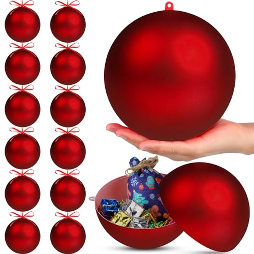Extra große Weihnachtskugel, Ornamente, übergroß, groß, groß, Kunststoff, für draußen, Rasen, Hof, Baum, hängende Dekorationen (12 Stück, 15,2 cm) von Zubebe