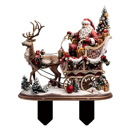 Acryl 2D Rentier Figur Weihnachtsstecker, Weihnachtsmann Figur Schlitten Deko, Gartenstecker Weihnachten Deko Draußen, Weihnachtsdeko Aussen Figuren, Weihnachtsfiguren Gartendeko Acryl 2D Rentier Figur Weihnachtsstecker, Weihnachtsmann Figur Schlitten Deko, Gartenstecker Weihnachten Deko Draußen, Weihnachtsdeko Aussen Figuren, Weihnachtsfiguren Gartendeko von Zubehors