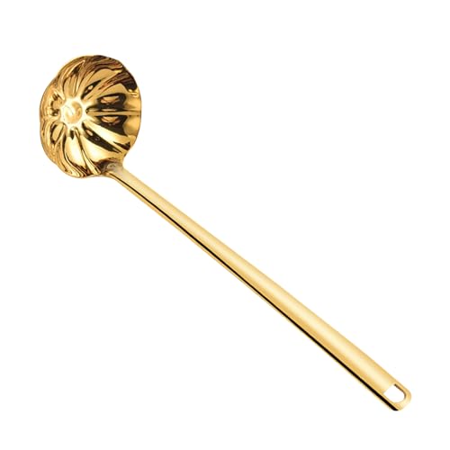 Zubehors Küchensuppenlöffel, Edelstahl -Kochlöffel - Küchenkochen langer Löffel für Suppe - Hitzebeständige Rüschenkelle Ergonomisches Griff Utensil für zu Hause und kommerzielle Nutzung von Zubehors