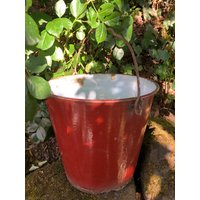 Antiker Eimer, Rost, Pflanzentopf, Topf, Blumentopf, Blumen Gartendeko, Gartendekoration, Emaille, Eimer Emaille von Zuckerpuppenladen