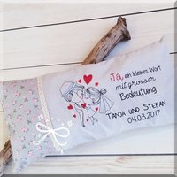 Kissen Zur Hochzeit Erinnerung Hochzeitsgeschenk Verlobung Personalisiert Geschenk Für Hochzeitspaar Bestickt von ZuckerschnutenShop