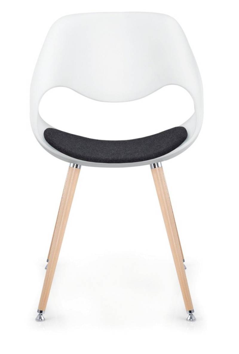 Besucherstuhl Little Perillo XS mit Vierfußgestell aus Holz und gepolstertem Sitz von Züco