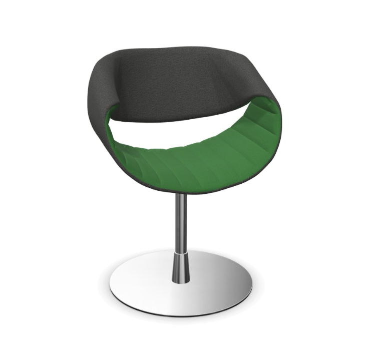 Little Perillo Sessel mit Tellerfuß vollgepolstert grün/grau - Ausstellungsstück von Züco