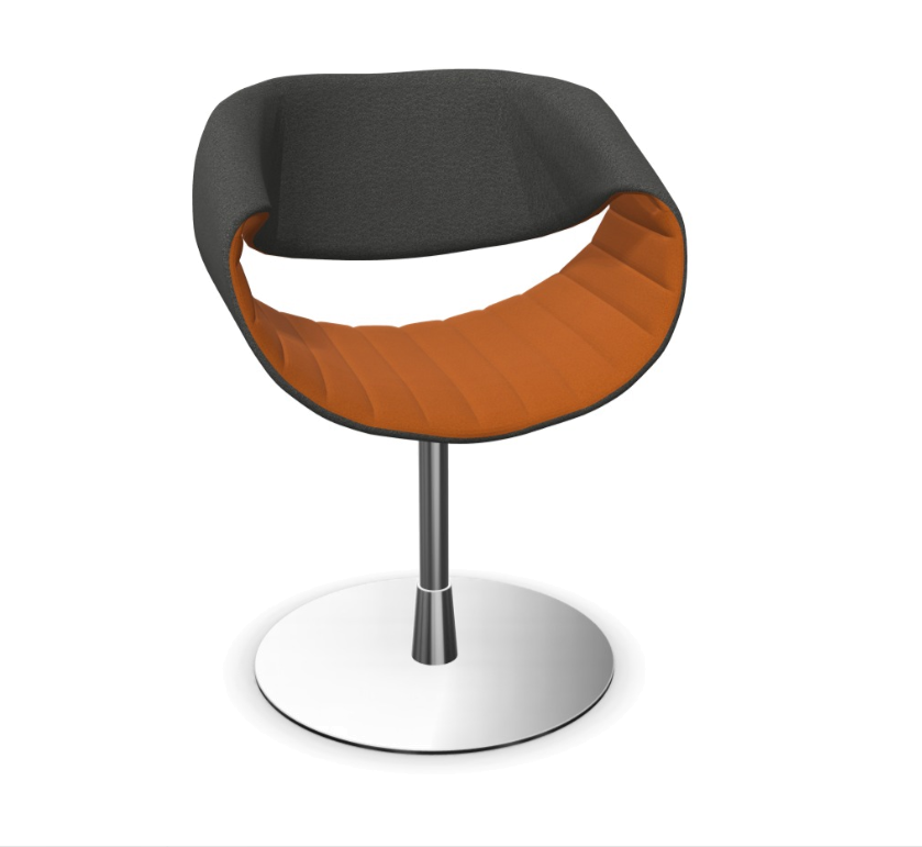 Little Perillo Sessel mit Tellerfuß vollgepolstert orange/grau - Ausstellungsstück von Züco