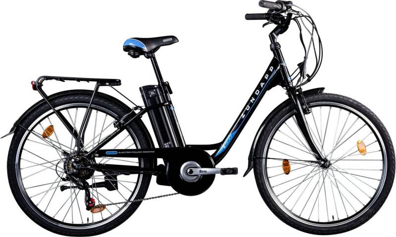 Zündapp E-Bike Cityrad Z500, 6 Gang Shimano Tourney Schaltwerk, Kettenschaltung, Heckmotor, 374 Wh, Pedelec, Elektrofahrrad für Damen u. Herren von Zündapp