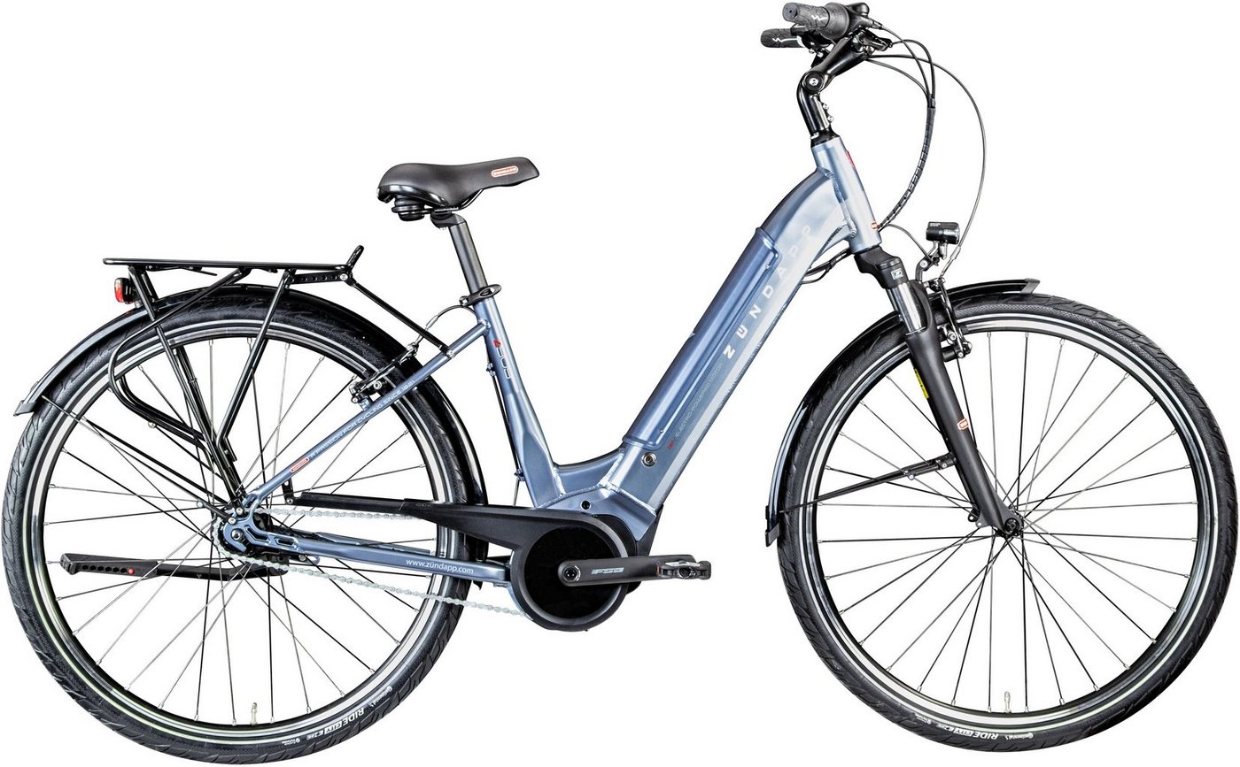 Zündapp E-Bike Cityrad Z909, 7 Gang Shimano Nexus Schaltwerk, Nabenschaltung, Mittelmotor, 400 Wh, Pedelec, Elektrofahrrad für Damen u. Herren von Zündapp
