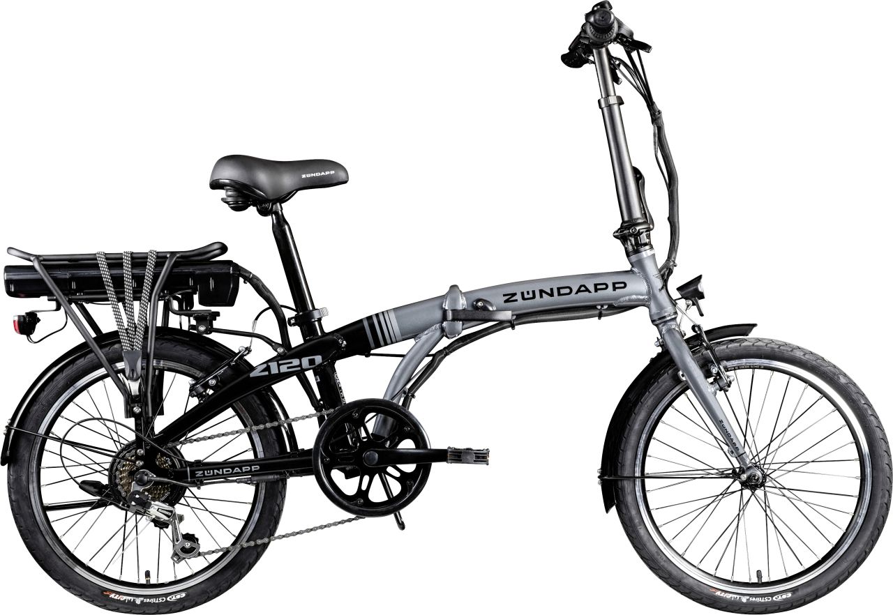 Zündapp E-Bike Faltrad Z120 20 Zoll RH 28cm 7-Gang 374,4 Wh schwarz grau von Zündapp