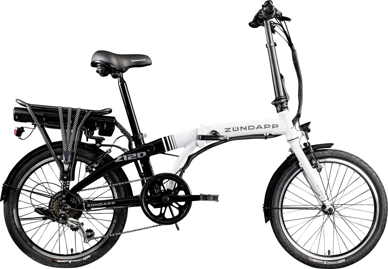 Zündapp E-Bike Faltrad Z120 20 Zoll RH 28cm 7-Gang 374,4 Wh schwarz weiß von Zündapp