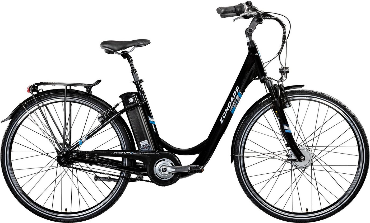 Zündapp E-Bike Green 3.7, 7 Gang, Nabenschaltung, Frontmotor, 374 Wh Akku, Alltag von Zündapp