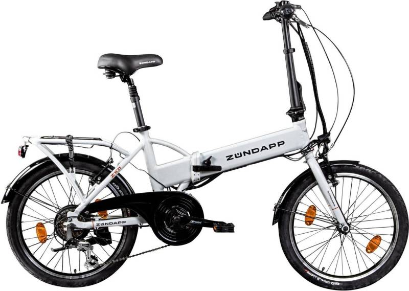 Zündapp E-Bike Klapprad Z101, 6 Gang Shimano Tourney Schaltwerk, Kettenschaltung, Heckmotor, 270 Wh, Pedelec, Elektrofahrrad für Damen u. Herren Zündapp E-Bike Klapprad Z101, 6 Gang Shimano Tourney Schaltwerk, Kettenschaltung, Heckmotor, 270 Wh, Pedelec, Elektrofahrrad für Damen u. Herren von Zündapp