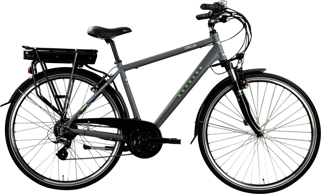 Zündapp E-Bike Trekking Z802 Herren 28 Zoll RH 48cm 21-Gang 374 Wh grau grün von Zündapp