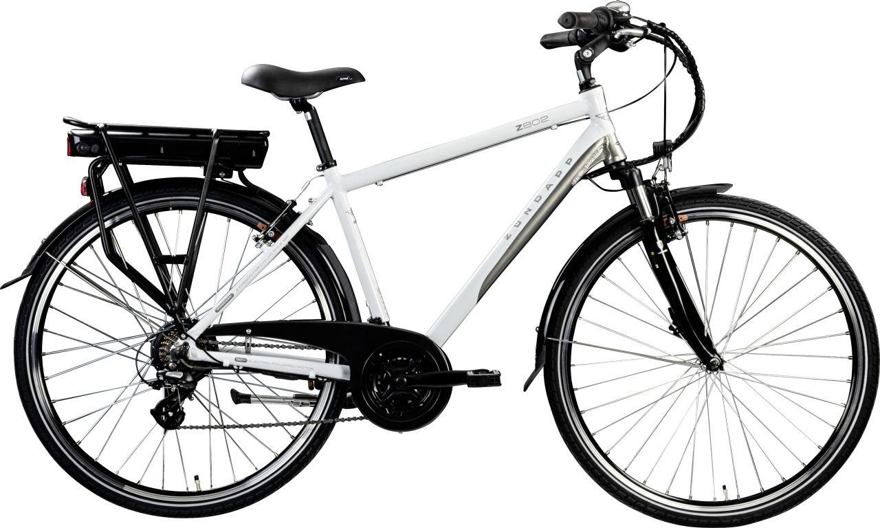 Zündapp E-Bike Trekking Z802 Herren 28 Zoll RH 48cm 21-Gang 374 Wh weiß grau von Zündapp