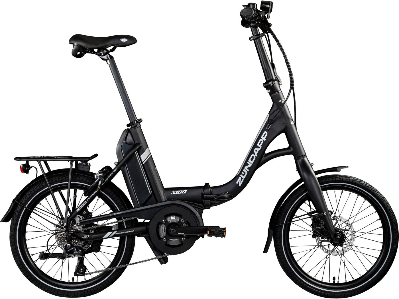 Zündapp E-Bike X100, 9 Gang Shimano Sora Schaltwerk, Kettenschaltung, Mittelmotor, 400 Wh Akku von Zündapp