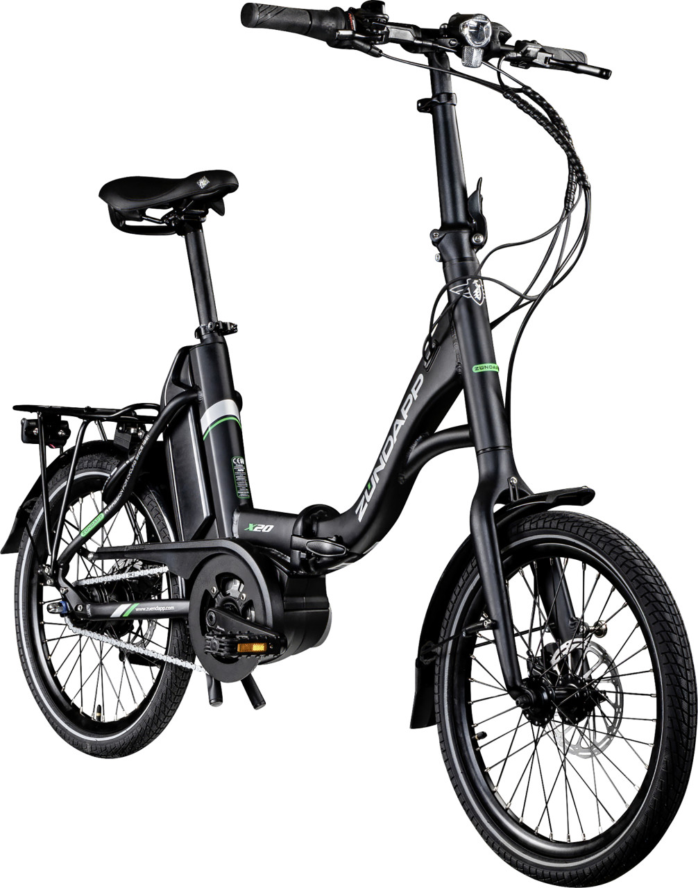 Zündapp E-Bike X20 Klapprad 20 Zoll 9-Gang 400 Wh schwarz grün Zündapp E-Bike X20 Klapprad 20 Zoll 9-Gang 400 Wh schwarz grün von Zündapp