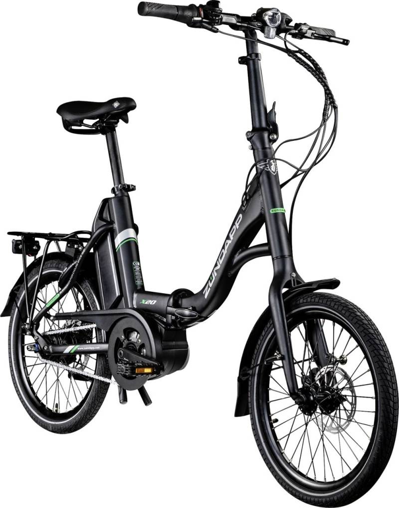 Zündapp E-Bike X20 Klapprad 20 Zoll 9-Gang 400 Wh schwarz grün von Zündapp