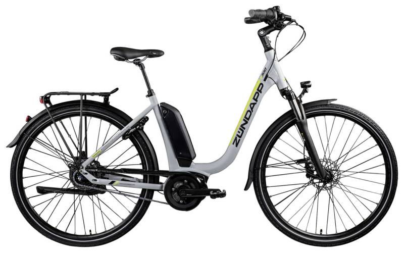 Zündapp E-Bike X300 City 28 Zoll 7-Gang 400 Wh silber gelb von Zündapp