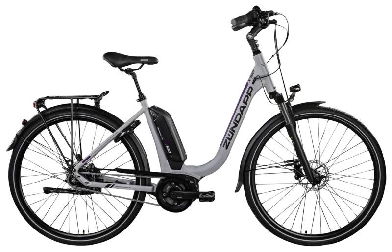 Zündapp E-Bike X300 City 28 Zoll 7-Gang 400 Wh silber lila von Zündapp