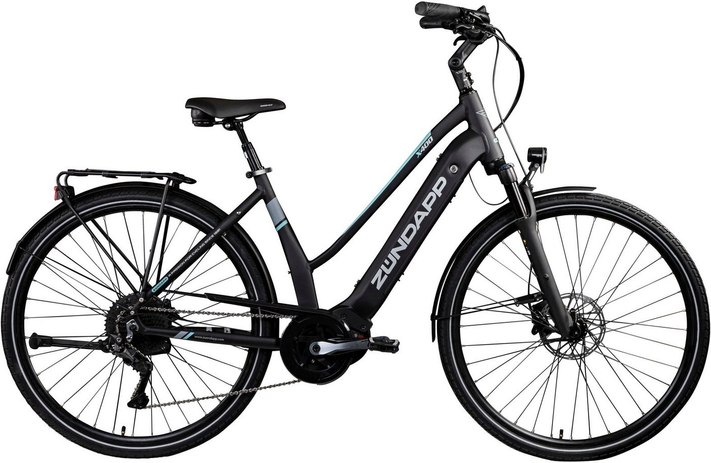 Zündapp E-Bike X400, 11 Gang Shimano Deore XT Schaltwerk, Kettenschaltung, Mittelmotor, 500 Wh Akku von Zündapp