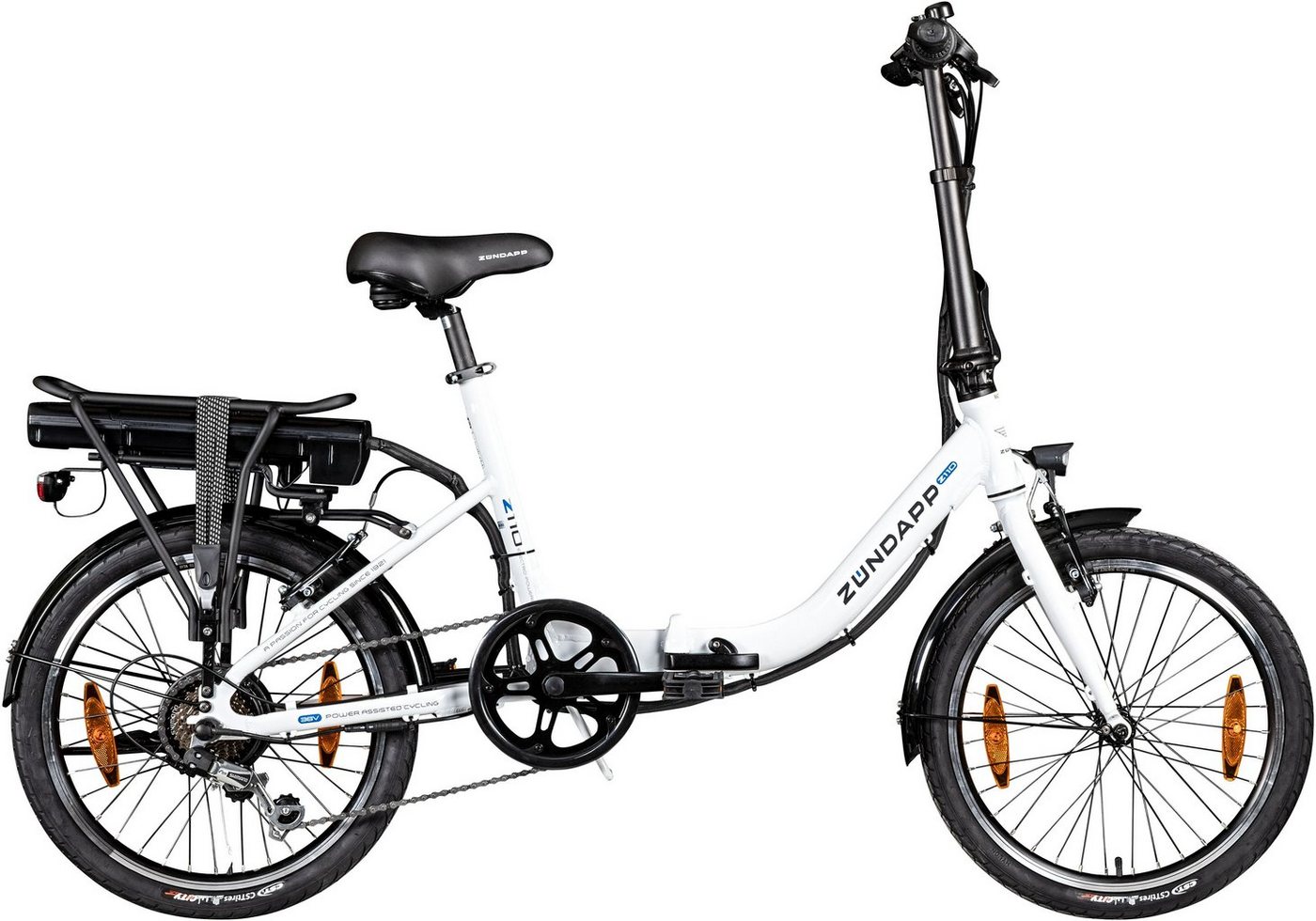 Zündapp E-Bike Z110, 7 Gang Shimano RD-TY21 Tourney Schaltwerk, Kettenschaltung, Heckmotor, 374,4 Wh Akku von Zündapp