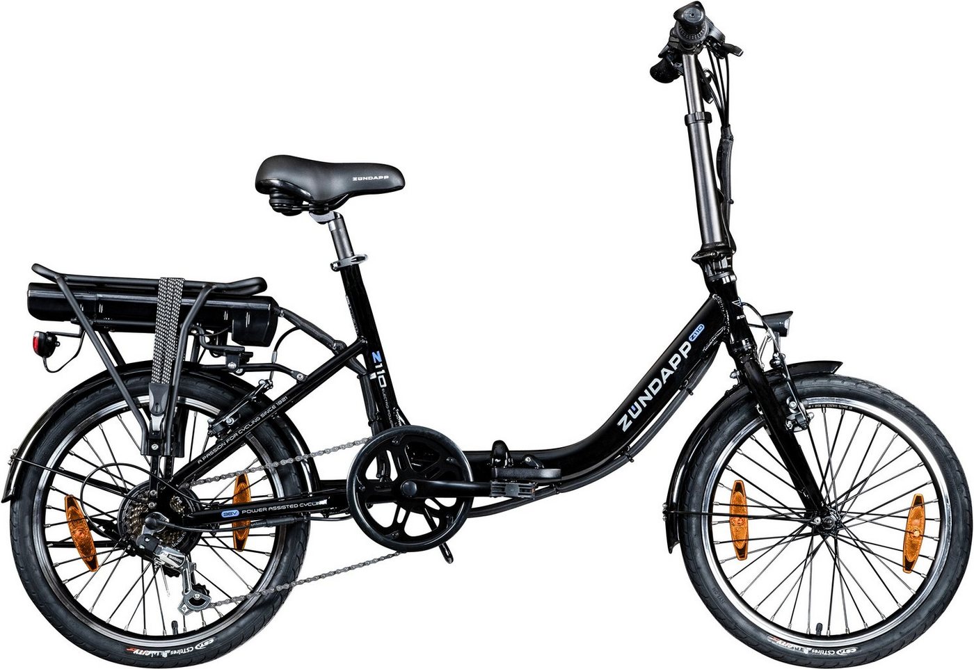 Zündapp E-Bike Z110, 7 Gang Shimano RD-TY21 Tourney Schaltwerk, Kettenschaltung, Heckmotor, 374,4 Wh Akku von Zündapp