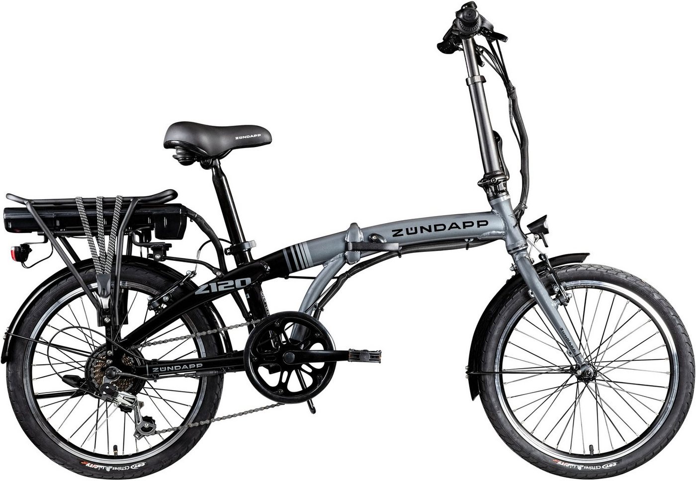 Zündapp E-Bike Z120, 7 Gang Shimano Tourney Schaltwerk, Kettenschaltung, Heckmotor, 374,4 Wh Akku von Zündapp