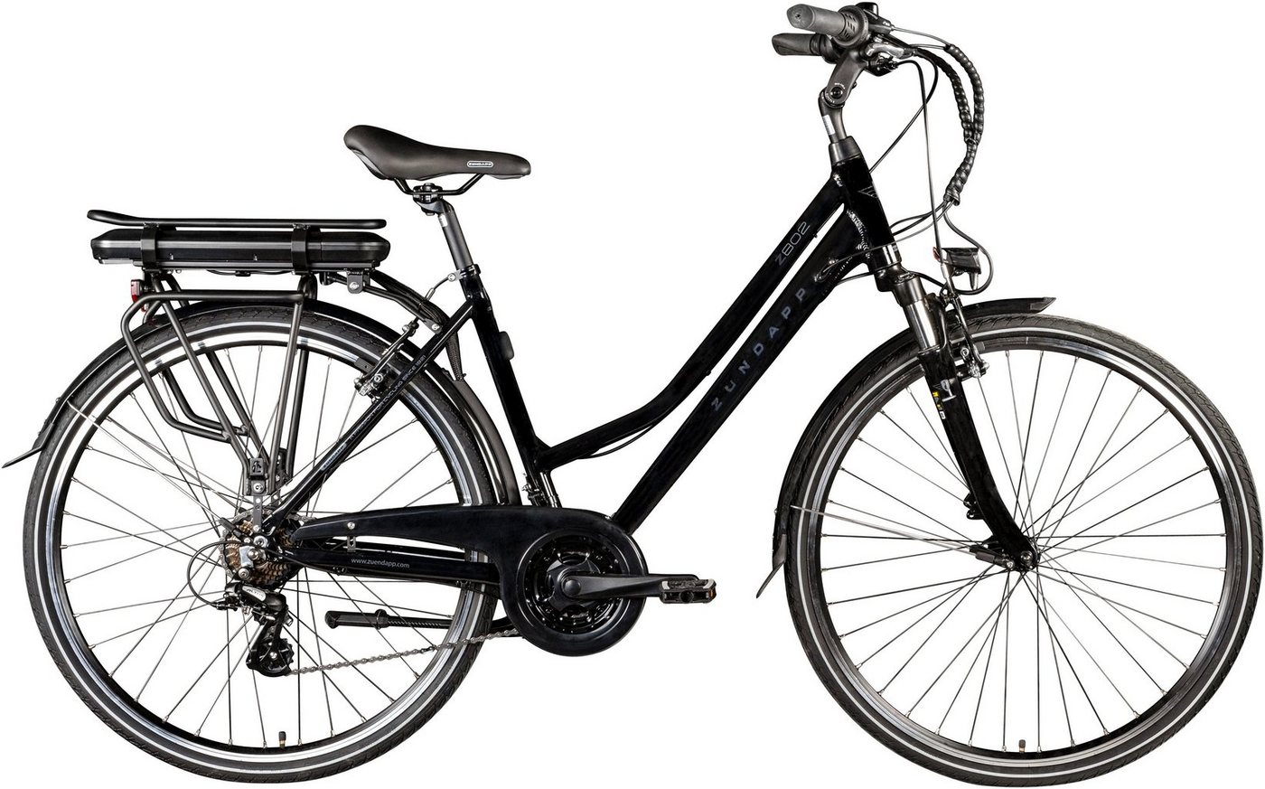 Zündapp E-Bike Z802 Damen, 21 Gang Shimano Altus RD-M310 Schaltwerk, Kettenschaltung, Heckmotor, 374 Wh Akku von Zündapp